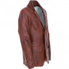 Men's Classic Burgundy Leather Blazer: AWL-2244 - Timber AND Hide
