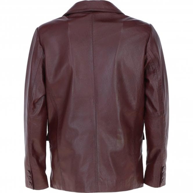 Men's Classic Burgundy Leather Blazer: AWL-2244 - Timber AND Hide
