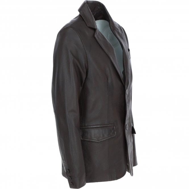 Men's Classic Burgundy Leather Blazer: AWL-2244 - Timber AND Hide