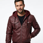 Men’s Classic Maroon Designer Biker Leather Jacket - Timber AND Hide