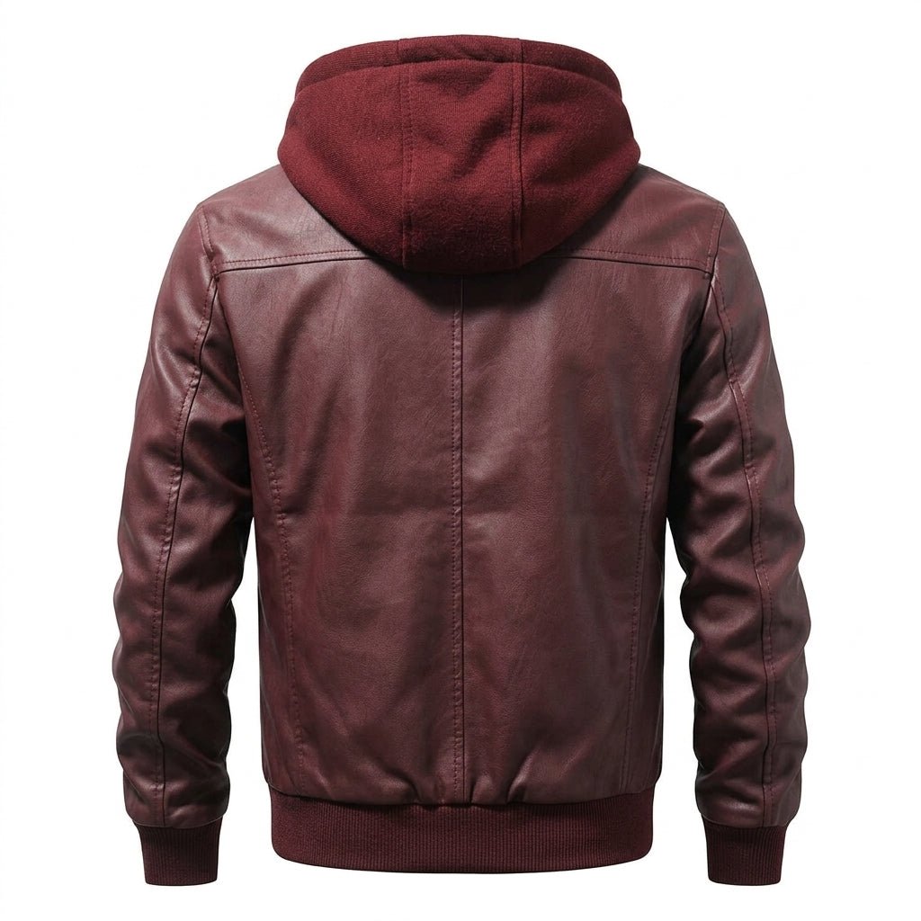 Men’s Classic Maroon Designer Biker Leather Jacket - Timber AND Hide