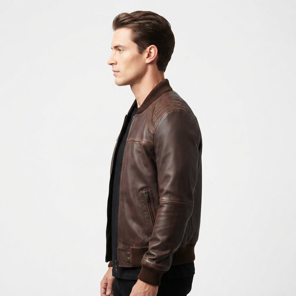 Men’s Dark Brown Leather Jacket - Timber AND Hide