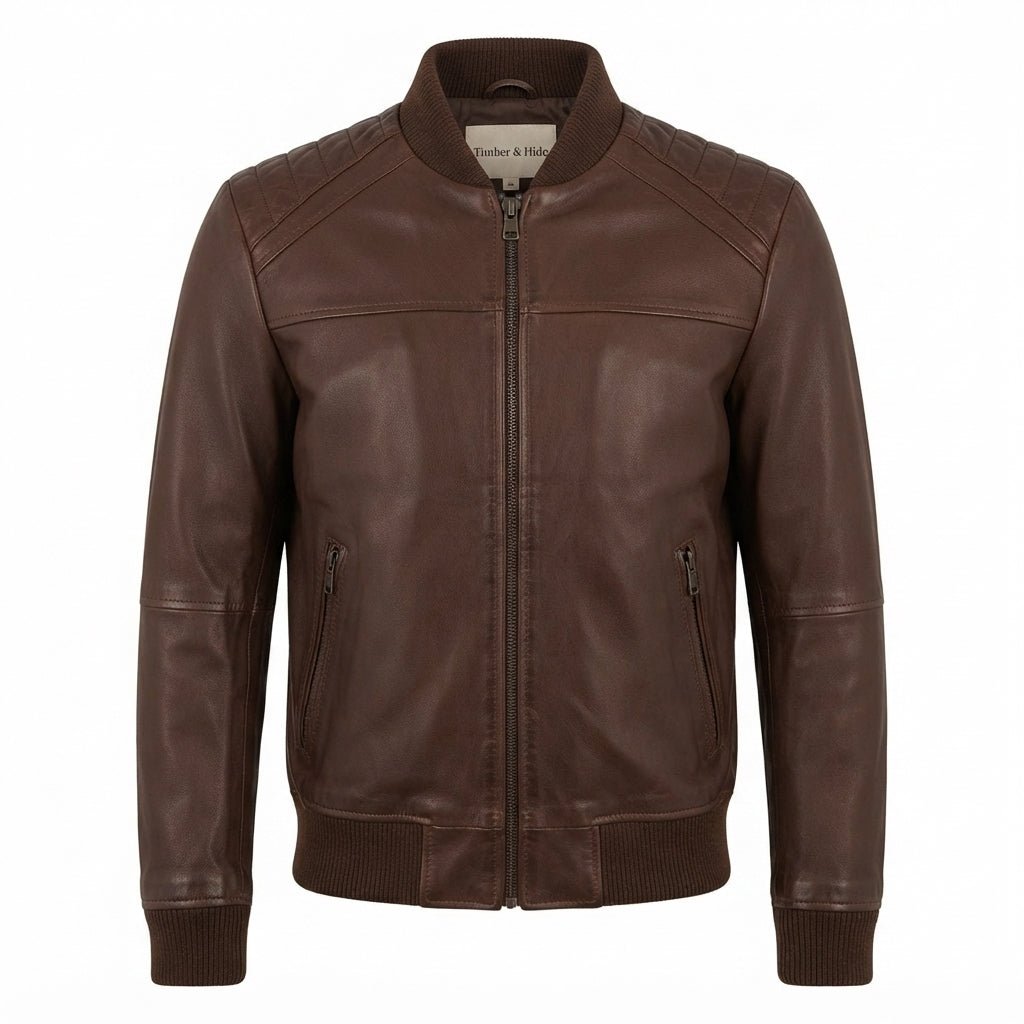Men’s Dark Brown Leather Jacket - Timber AND Hide