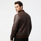 Men’s Dark Brown Leather Jacket - Timber AND Hide