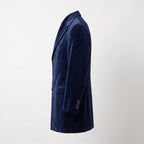Men's Doctor Who Inspired Velvet Overcoat, Deep Navy Blue Time Traveler Jacket - Timber AND Hide