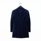 Men's Doctor Who Inspired Velvet Overcoat, Deep Navy Blue Time Traveler Jacket - Timber AND Hide