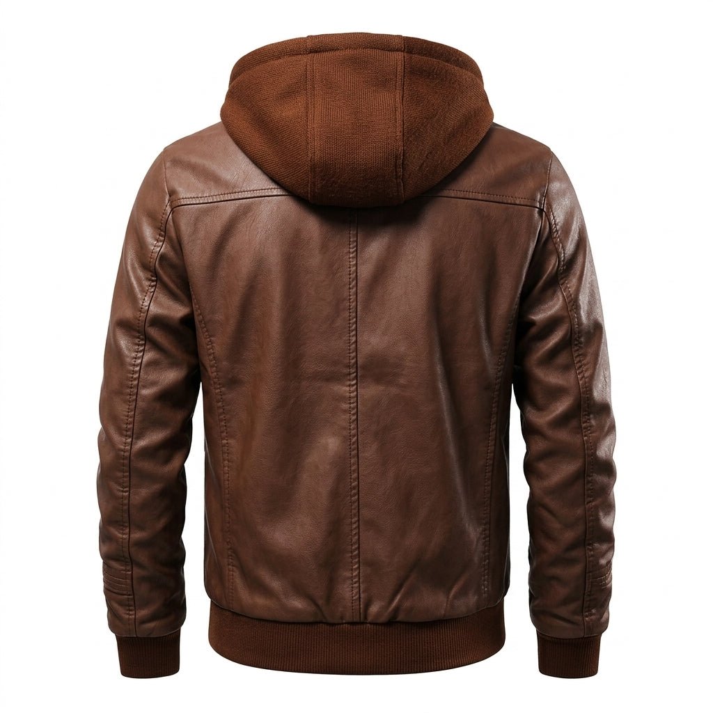 Men’s Ethan Brown Hooded Designer Leather Jacket - Timber AND Hide