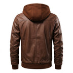 Men’s Ethan Brown Hooded Designer Leather Jacket - Timber AND Hide