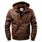 Men’s Ethan Brown Hooded Designer Leather Jacket - Timber AND Hide