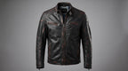 Men's Genuine Leather Biker Jacket | Eagle Patch Cafe Racer Coat - Timber AND Hide
