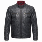 Men's Genuine Leather Biker Jacket | Eagle Patch Cafe Racer Coat - Timber AND Hide