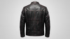 Men's Genuine Leather Biker Jacket | Eagle Patch Cafe Racer Coat - Timber AND Hide