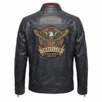 Men's Genuine Leather Biker Jacket | Eagle Patch Cafe Racer Coat - Timber AND Hide