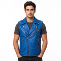 Men's Genuine Leather Biker Vest – Studded Double Rider Motorcycle Jacket - Timber AND Hide