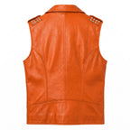 Men's Genuine Leather Biker Vest – Studded Double Rider Motorcycle Jacket - Timber AND Hide