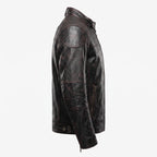 Men's Genuine Leather Black Biker Jacket with Eagle Back Patch, Handmade Vintage Cafe Racer Motorcycle Jacket - Timber AND Hide