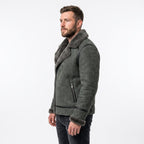 Men's Genuine Sheepskin B3 Bomber Jacket | Suede Shearling Aviator Coat - Timber AND Hide