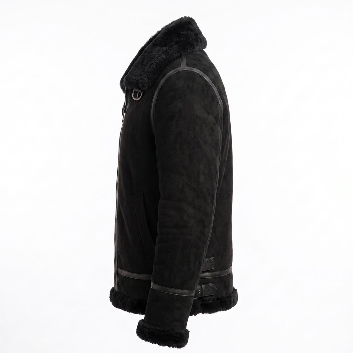 Men's Genuine Sheepskin B3 Bomber Jacket | Suede Shearling Aviator Coat - Timber AND Hide