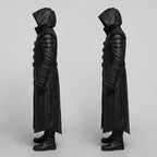 Men's Handmade Black Leather Samurai Coat | Hooded Ronin Cosplay Jacket, Warrior Armor - Timber AND Hide