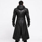 Men's Handmade Black Leather Samurai Coat | Hooded Ronin Cosplay Jacket, Warrior Armor - Timber AND Hide