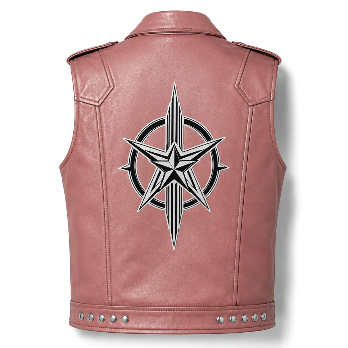 Men's Handmade Cowhide Leather Vest | Classic Biker Vest | Gothic Rocker Sleeveless Jacket - Timber AND Hide
