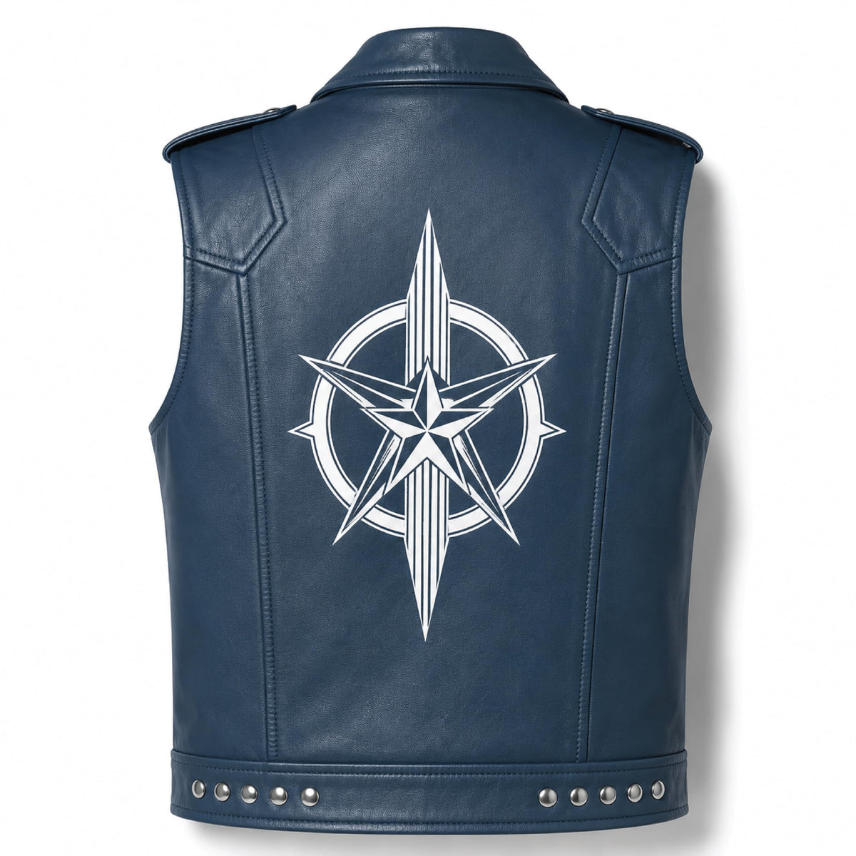 Men's Handmade Cowhide Leather Vest | Classic Biker Vest | Gothic Rocker Sleeveless Jacket - Timber AND Hide