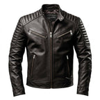 Men’s Harvey Black Moto Leather Jacket - Timber AND Hide