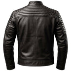 Men’s Harvey Black Moto Leather Jacket - Timber AND Hide