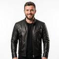 Men’s Harvey Black Moto Leather Jacket - Timber AND Hide