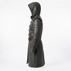 Men's Hooded Leather Assassin Coat: Dark Fantasy Ranger Trench Jacket - Timber AND Hide