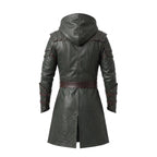 Men's Hooded Leather Assassin Coat: Dark Fantasy Ranger Trench Jacket - Timber AND Hide