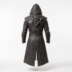 Men's Hooded Leather Assassin Coat | Medieval Ranger Trench LARP Cosplay Jacket - Timber AND Hide