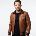 Men's Leather Bomber Jacket - Timber AND Hide