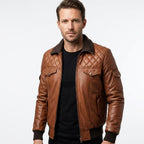 Men's Leather Bomber Jacket - Timber AND Hide