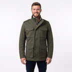 Men's Leon Kennedy Green Cotton Utility Coat | Military Style Men's Field Jacket (Cosplay) - Timber AND Hide