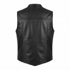 Men's Lightweight Black Genuine Leather Vest - Timber AND Hide