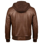 Men’s Michael Clark Brown Leather Hooded Jacket - Timber AND Hide