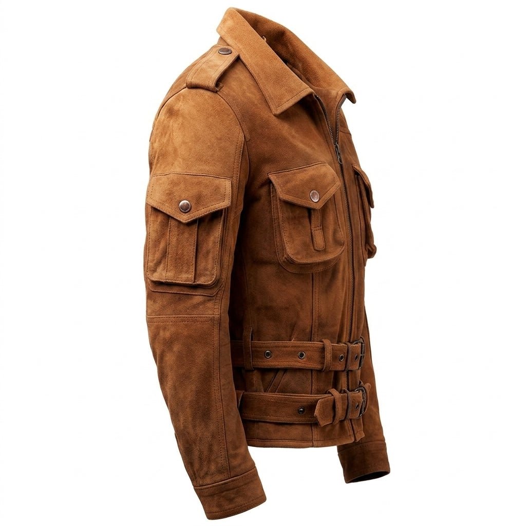 Men’s Military Style Suede Leather Jacket - Timber AND Hide