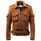 Men’s Military Style Suede Leather Jacket - Timber AND Hide