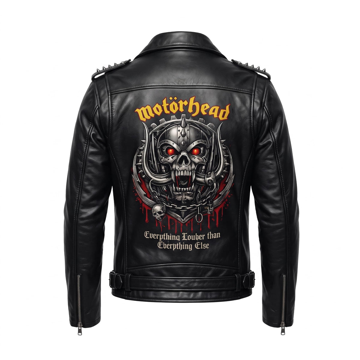 Men's Motorhead Rock Band Leather Biker Jacket | Heavy Metal Rock Style Concert Outfit - Timber AND Hide