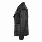 Men's Navy Blue Asymmetrical Military Leather Jacket – Handmade Blazer Coat - Timber AND Hide