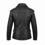 Men's Navy Blue Asymmetrical Military Leather Jacket – Handmade Blazer Coat - Timber AND Hide