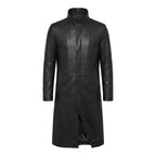Men's Neo-Inspired Black Leather Duster Coat | Gothic Cyberpunk Trench Jacket - Timber AND Hide