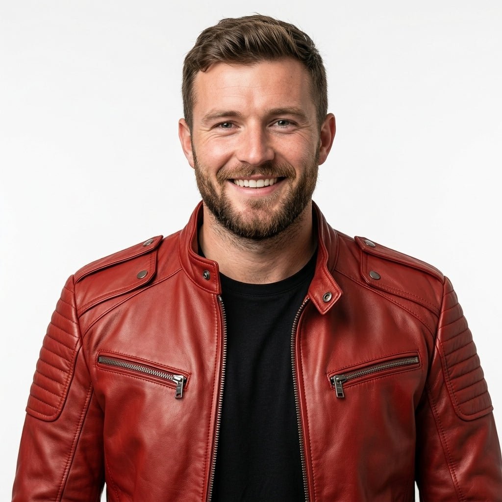 Men’s Red Leather Jacket – Bold Red Jacket - Timber AND Hide