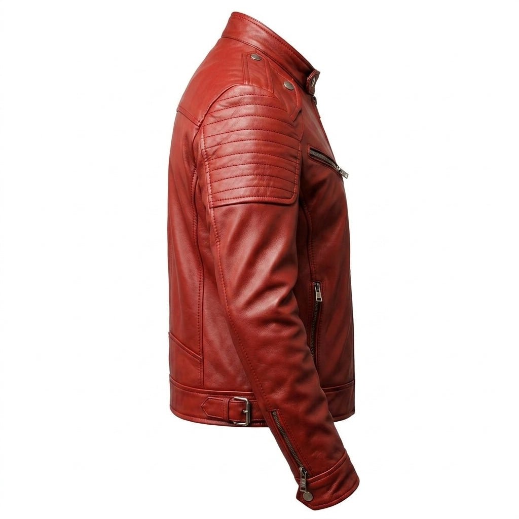 Men’s Red Leather Jacket – Bold Red Jacket - Timber AND Hide