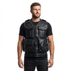 Men’s Rub Off Military Leather Vest - Timber AND Hide