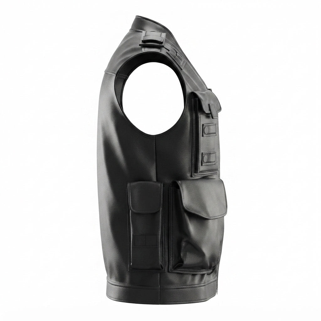 Men’s Rub Off Military Leather Vest - Timber AND Hide