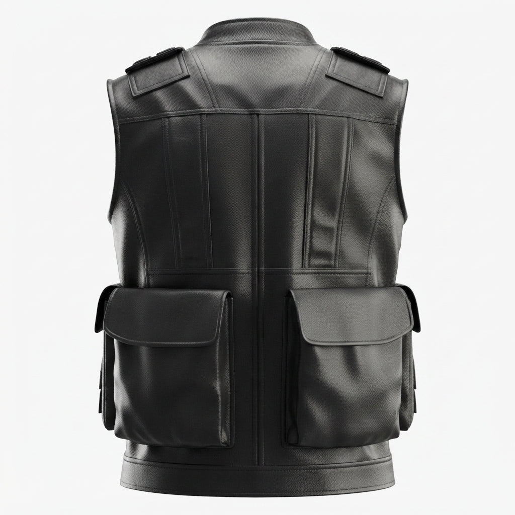 Men’s Rub Off Military Leather Vest - Timber AND Hide