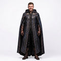 Men's Shadowed Ranger Leather Cloak | Medieval Hooded Cape, Fantasy LARP Costume - Timber AND Hide
