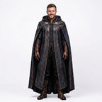 Men's Shadowed Ranger Leather Cloak | Medieval Hooded Cape, Fantasy LARP Costume - Timber AND Hide